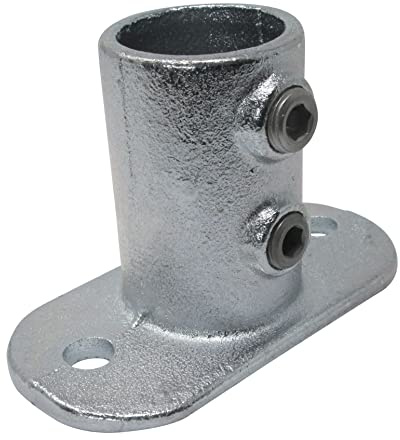 SOTOOLS Temperguss Fuß oval, für 42,4 mm Rohr, zur Bodenbefestigung | Rohrverbinder zur Bodenbefestigung.