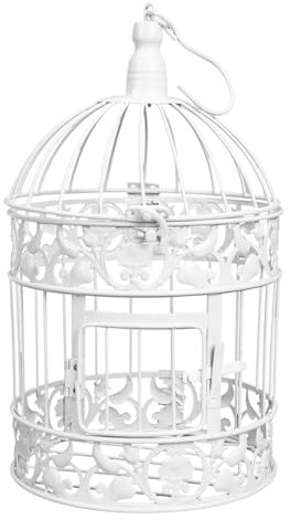 DOITOOL Vogelkäfig Dekoration Hochzeit Dekor Wohnkultur Metall Blumen Outdoor Decor Vintage Vogelkäfig Dekor Vogelkäfig Home Decor Hängende Kerze Laterne Desktop Schmücken Hochzeit Vogelkäfig