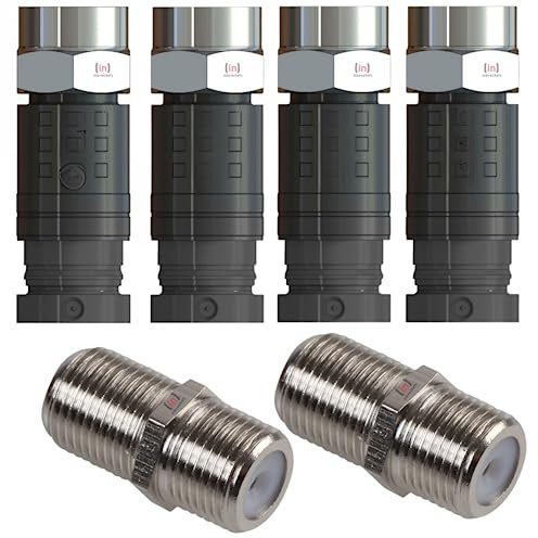 Compression F Connectors Repair Kit for Sky Q and Sky+HD Twin Cable with Joining Barrels