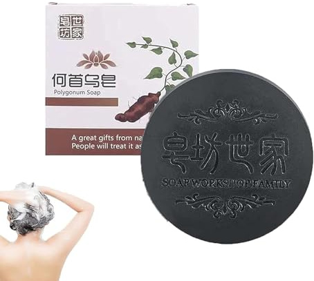 Polygonum Multiflorum Shampoo Soap, Schwarzes und Dickes Haar Polygonum Soap Bar, Natürliche Polygonum Haarseife, Fördert das Haarwachstum und verhindert Haarausfall (1 Stück)