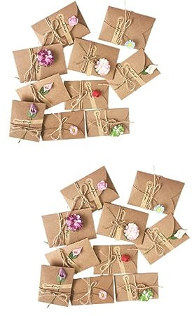 Ciieeo 20 Stk Dekorative Blumenkarten Vintage Dankeskarten Hochzeit Geburtstagskarte Unterschriftenkarten Valentinstag Geschenkkarte Trockenblumenkarten Weihnachtskarte Getrocknete Blumen