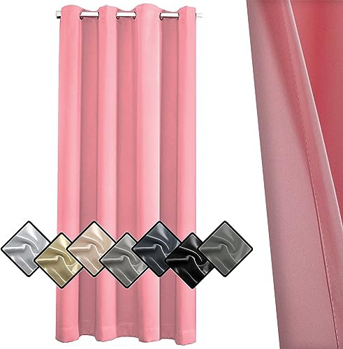 Sichtschutz Tenda Oscurante Da Interno 1 Pezzi, Tende da Interno per Soggiorno, blocca la luce del sole e i dannosi raggi uv per Porta Finestre Interni 160x160cm (Altezza x Larghezza),Rosa