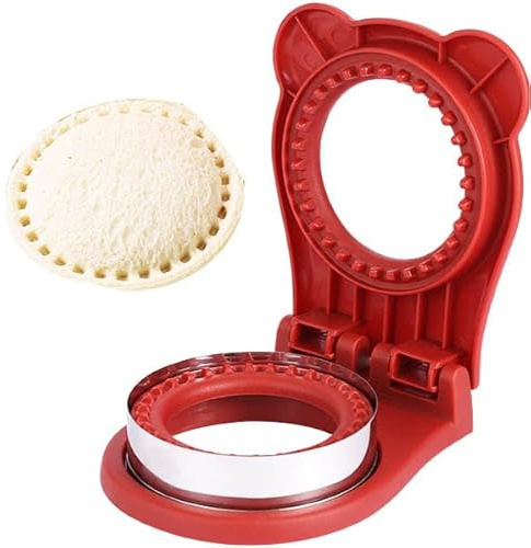 Moule à sandwich de 8,9 cm – Coupe-sandwich et scellant, pour sandwichs au beurre et à la gelée sans croûte pour enfants, garçons, filles, déjeuner pour la rentrée scolaire (rouge vin, rond)