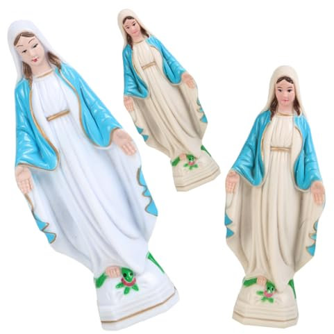 DRESSOOS 3st Skulptur Der Jungfrau Maria Aus Kunstharz Statue Der Heiligen Maria Figur Der Jungfrau Maria Aus Kunstharz Katholische Jungfrau Maria-Ornament Europäischer Stil Modell Mutter