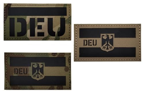 3 Stück, DEU Deutsche Flagge IR Infrarot Reflektierend Patches Klett Für Taktische Militär Kleidung Rucksack Baseballkappe Uniform Weste Hundegeschirr Patch