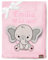 Be Mammy Personalisierte Babydecke mit 3D Applikation Warme Kuscheldecke mit Namen und Geburtsdatum; Perfektes Baby Geschenk; Blanket; Krabbeldecke BE20-280 (Puderrosa - Elefant)