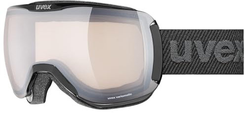 uvex downhill 2100 V - stylische, selbsttönende Skibrille mit Anti-Fog-Beschichtung für Damen und Herren - black/silver clear - one size