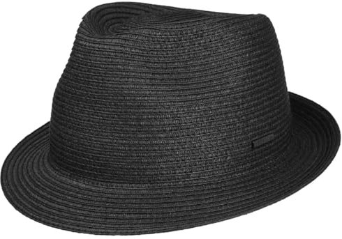 STETSON Chapeau en Paille Dawson Toyo Trilby Femme/Homme - d'été de Soleil Été Printemps-été - M (56-57 cm) Noir