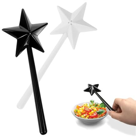 JINJUMEI 2 Pièces Salière et Poivrière Baguette Magique, Distributeur de Sel et Poivre Forme D'étoile Salière et Poivrière Salière à Épices avec Trous pour Décoration de Table, Fournitures de Cuisine