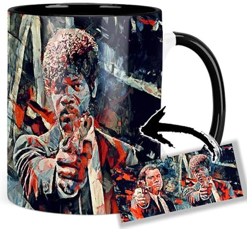 Pulp Fiction John Travolta Samuel L. Jackson B Tasse Innen & Henkel Schwarz Keramikbecher Mug