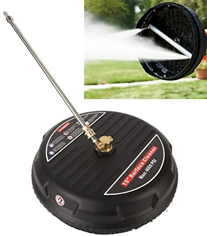 Vomeko 15 Inch Pressure Washer Surface Cleaner Attachment, 4000 PSI,1/4 Inch Quick Plug for Gas and Electric Pressure Washers,Driveway, Sidewalk, Garden