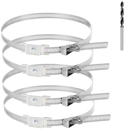 4 Sets Adjustable Sign Holder for Larger Diameter Rods with Petal Nut and Drill Metal Road Signs Mounting Bracket