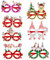iSpchen 7 Stück Weihnachtsbrillen Weihnachten Brillengestell Party Gläser Rahmen Weihnachtsbaum Brillen mit Elch Costume Eyewear für Erwachsene und Kinder