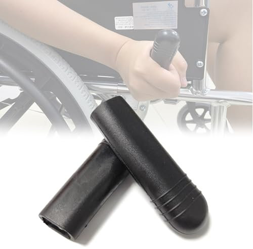 Rollstuhlbremsgriff-Überzüge für 1,7 cm lange, flache Handbremsgriffe – Ersatz-Handbremsenverlängerungen für manuelle Rollstühle, Senioren und Behinderte, 2er-Pack (Schwarz-C)