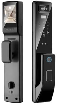 Serratura Digitale for Porta con citofono vocale con App Tuya WiFi, Serratura Intelligente for Porta con Password e Impronta Digitale con riconoscimento facciale 3D con Telecamera(DF11-Gray-24-280-R)