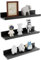 Trintion Wandregal 3er Set, 38 cm breit,Schweberegal, Wandboards,Regal für Fotorahmen und Dekos,für Bad, Küche, Wohnzimmer, Arbeitszimmer (Schwarz)