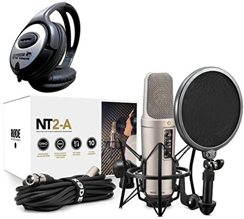 Rode NT2-A Microphone de studio à condensateur à grande membrane + casque stéréo Keepdrum