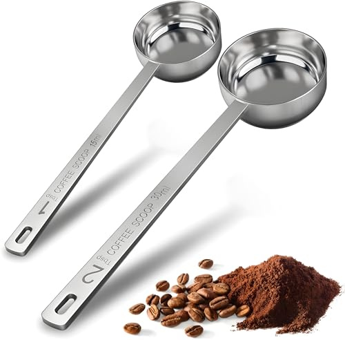 2 Stück Kaffeelöffel Portionierer Kaffee Löffel Esslöffel Kaffee Schaufel, Kaffee Messlöffel, Dosierlöffel 30g Messlöffel Löffel für Gemahlenen Kaffee, Loser Tee, Milch Brewin und Pulver (30ML)