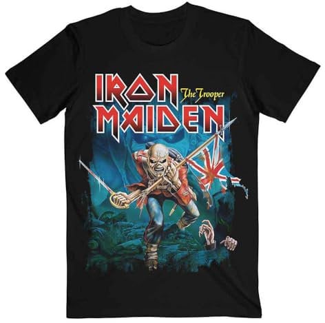 Rock Off officially licensed products Iron Maiden Trooper Eddie Large Eyes T Shirt S Black