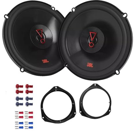 JBL Stage3 627F Lautsprecher mit Einbauset passend für Opel Corsa D ab 2006 Türen vorne 450W 165mm 2 Wege Koax