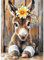 MAXBYE Süßer Esel Diamond Painting Art Kits, 5D Diamond Kunst Komplett Set DIY Gem Kunsthandwerk für Erwachsene Anfänger, Runde Diamant Bilder Kristall Kreuzstich Home Wall Decor 30x40cm