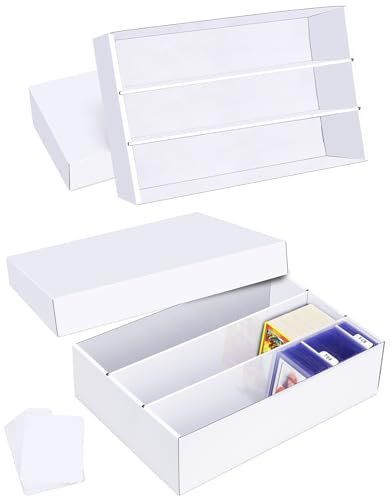 Leyzan Trading Card Storage Box 2 Pack–2400 Count Cardboard Organizer with Dividers for MTG, TCG, Sports, Toploader, Commander