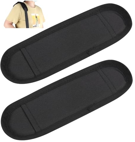 Vxiwscy 2 Stück Abnehmbare Schulterriemenpolster, Schulterpolster mit Klettverschluss für Rucksack, Kamera, Laptop, Kuriertasche, Gitarre - StyleA Black, Kompatibel mit 3,8 cm - 5 cm Breiten Gurten