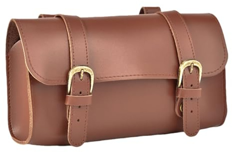 Pitadue Persönlichkeit Radsportbeutel Fahrrad Leder Satteltasche Antiquitätenstile Zyklus Bag Für Radfahrer Eleganter Radfahrrad Retro Fahrrad Vorderträger