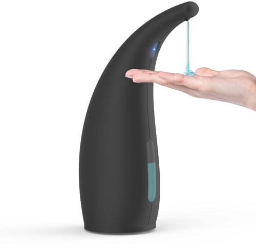 Summon The Elve Seifenspender Automatisch,4 Stufen Verstellbar,Berührungsloser Batteriebetriebener Elektrischer Flüssigseife Seifenspender mit Sensor,No Touch Soap Dispenser für Bad,Küche(Schwarz)