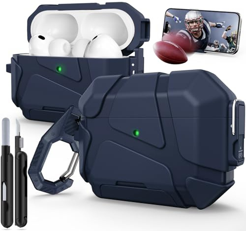 TNSNK für AirPods Pro 3 Hülle, Sicherheitsverschluss Design (Blue) | Sicherheitsverschluss, Handy-Ständer-Design, mit Reinigungsset & Schlüsselanhänger, Supports wired and wireless charging