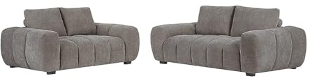 Vente-unique - Couchgarnitur 5 Berenia - Polyester - grau