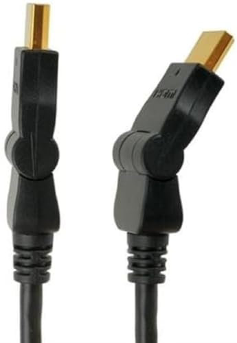 HDSupply HC060-05 Cable HDMI de alta velocidad con conexión de Ethernet HDMI-A macho (19 pines) a HDMI-D macho (19 pines) 2 veces blindado contactos dorados, enchufes giratorios, 5,00m, negro