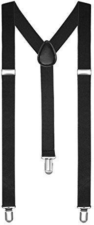 Autiga® Hosenträger Herren Damen Hosen Träger Y Form Style Clips Schmal Neon Bunt Farbig schwarz