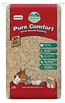 Oxbow Animal Health Pure Comfort - Ropa de cama para conejo, hámster y cobaya, suministros para caja de arena, seguro para mascotas, 99.9% libre de polvo, caja de arena de conejo, natural, bolsa de 28