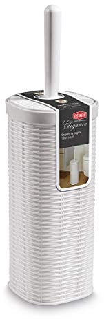 Stefanplast 30700 Bürstenhalter, In Rattanoptik aus Kunststoff, 11,5 x 11,5 x 40 cm