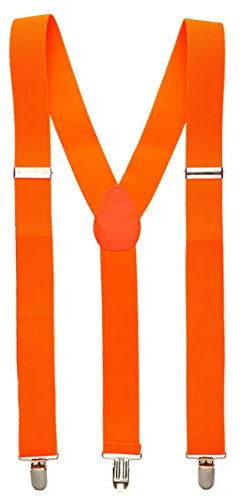 80's Hosenträger in Neonorange