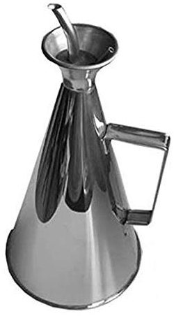 OLIERA ACETIERA DOSATORE ANTI GOCCIA IN ACCIAIO INOX 500ml PORTA OLIO E ACETO