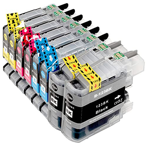 ESMONLINE 8 komp. Druckerpatronen ersetzt Brother LC-123 MFC J245 J870DW J4410DW J4510DW J4610DW J470DW J4710DW J650DW J6520DW J6720DW J6920DW DCP J132W J152W J4110DW J552DW J752DW LC123