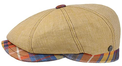 LIERYS City Bic Leinen Flatcap Made in Italy Damen Herren Frühling Sommer beige 55 cm