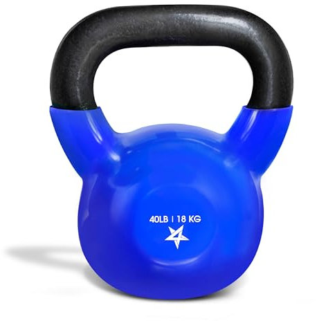 Yes4All KP9D 2-22kg Kettlebell/Kugelhantel aus Gusseisen mit Vinylbeschichtung 18kg