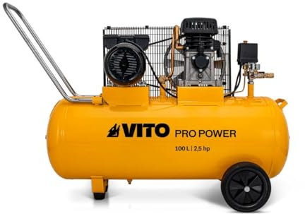 VITO - Compressore a cinghia 2,5 CV / 100 L 1,9 kW 230 V AC Pressione 8 Bar MAX