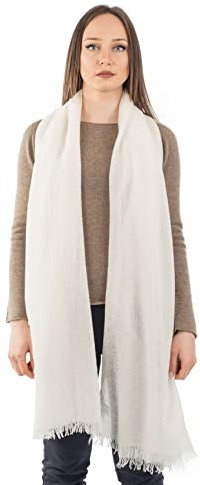 Dalle Piane Cashmere - Pashmina aus 100% Kaschmir - Made in Italy - für Frau, Farbe: Creme, Einheitsgröße