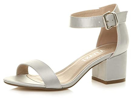 AJVANI mid heel peep toe buckle ankle strap party strappy sandal size 4 37
