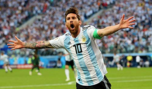 PARTYLANDIA Lionel Messi Esspapier mit Argentinien Trikot zur Dekoration von Torten für Geburtstage und Mottopartys