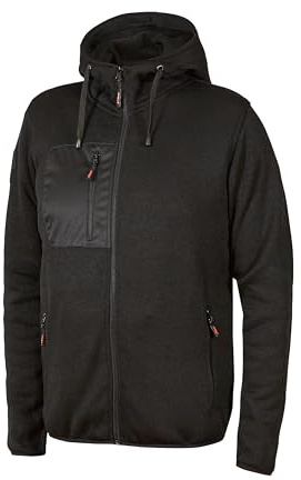U-Power Rainbow, Felpa con Zip Intera, Tasche Ampie, Morbido Pile, Tessuto in Cotone Stretch, Collo Alto, Cappuccio Regolabile, Abbigliamento Invernale Confortevole (BLACK CARBON - S)