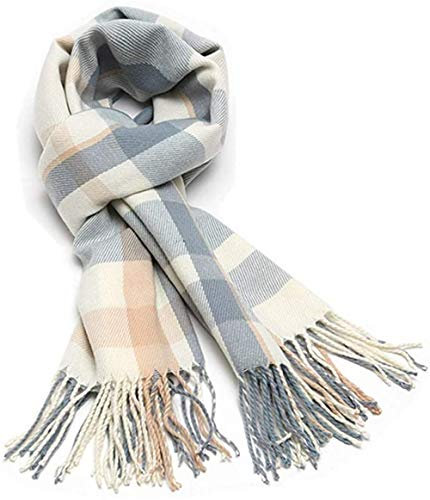 Chalier Fashion Damen Winter Schal Kariert übergroßer Quadratisch Deckenschal, Karo Tartan Streifen Plaid Muster Oversized Fransen Poncho MEHRWEG