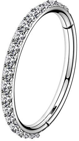 OUFER 16G Rostfreier Stahl Knorpel Ohrringe Fünf Petal Clear CZ Blume Tragus Helix Earrings Knorpel Ohrstecker steel-18G-10mm