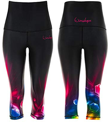 Winshape Damen Functional Power Shape 3/4-Tights Leggings Anti-Rutsch High Waist HWL202, Cosmic, Slim Style Fitness Freizeit Sport Yoga Workout, XXL