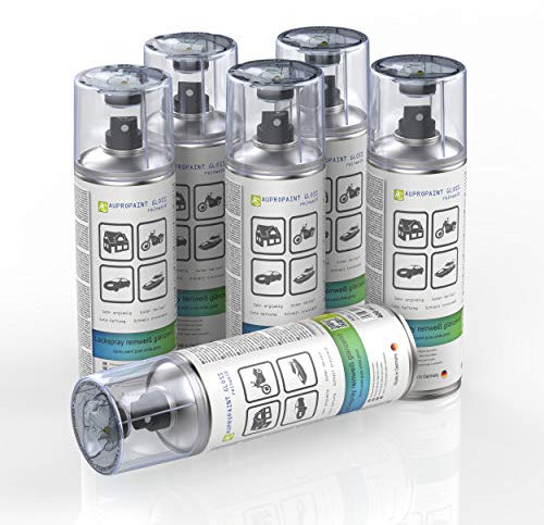 AUPROTEC Lackspray AUPROPAINT GLOSS weiß glänzend Sprühlack Glanzlack Auto Lack Spray 6x 400ml