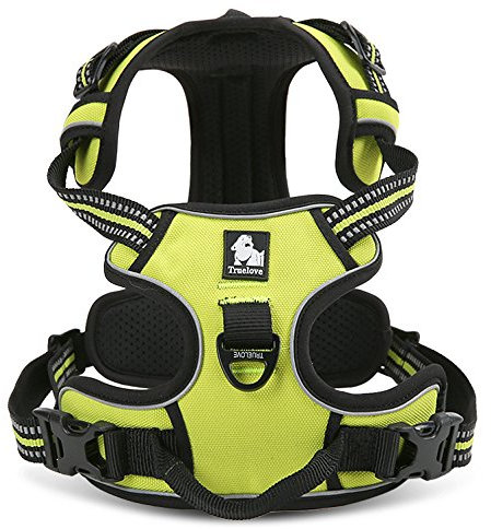 WINHYEPET True Love Dog Harness, No-Pull Reflective Pet Harness with 2 Leash Clips Adjustable Soft Padded Dog Vest with Easy Control Handle for Small Medium Large Dog TLH5651(Neon Yellow,S)
